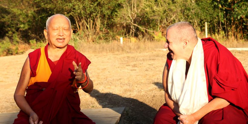 Lama Zopa Rinpoche with Ven. Gyalten Yanchen